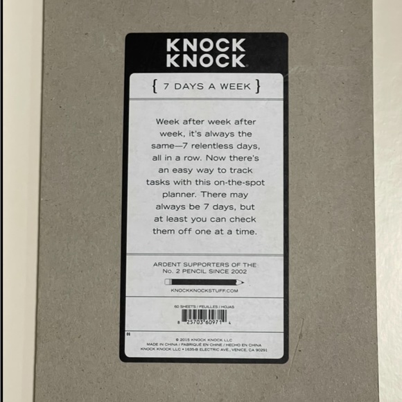 Knock Knock “7 Days A Week” Check List Planner​ - Picture 3 of 3